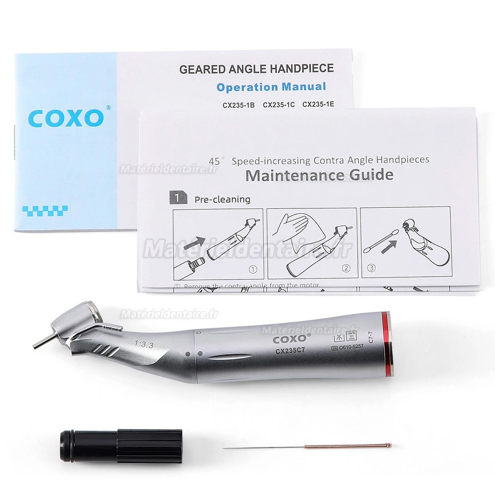 Pièce à main contre-angle COXO CX235C7-7 45° LED multiplicateur 1:5